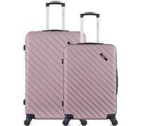 lot de 2 valise grand format et weekend cité rose dore rose dore G