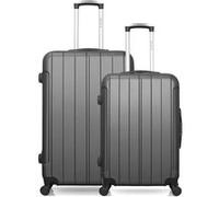 lot de 2 valise grand format et weekend napoli gris fonce gris fonce G