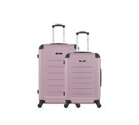 lot de 2 valise grand format et weekend opera rose dore rose dore