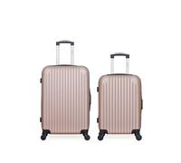 hero - lot de 2 - valise weekend et valise cabine carpates - rose dore rose dore G