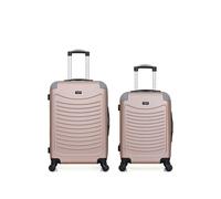 - lot de 2 - valise weekend et valise cabine congo - rose dore