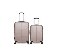 - lot de 2 - valise weekend et valise cabine coronado - rose dore