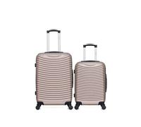 hero - lot de 2 valises weekend et cabine abs etna - rose dore rose dore