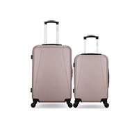 Lot de 2 - valise weekend et valise cabine lanzarote - rose dore