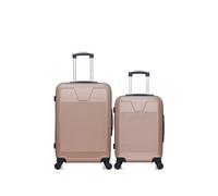 wave paris - lot de 2 valises weekend et cabine abs selenga - rose dore rose dore