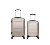 - lot de 2 - valise weekend et valise cabine xs elbe - beige