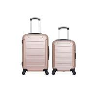 - lot de 2 - valise weekend et valise cabine xs elbe - rose dore
