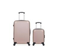 hero - lot de 2 - valise weekend et valise cabine xxs carpates - rose dore rose dore