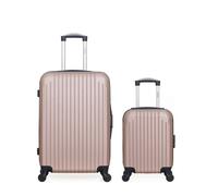 hero - lot de 2 - valise weekend et valise cabine xxs carpates - rose dore rose dore