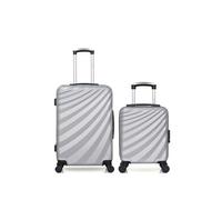 wave paris - lot de 2 - valise weekend et valise cabine xxs danube - gris gris