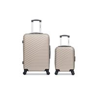 - lot de 2 - valise weekend et valise cabine xxs lena - beige