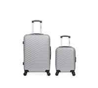 - lot de 2 - valise weekend et valise cabine xxs lena - gris