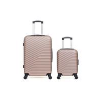 - lot de 2 - valise weekend et valise cabine xxs lena - rose dore