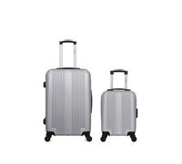 - lot de 2 - valise weekend et valise cabine xxs lipari - gris