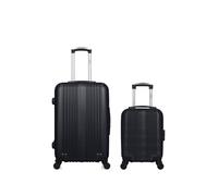 - lot de 2 - valise weekend et valise cabine xxs lipari - noir