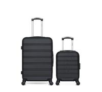 hero - lot de 2 - valise weekend et valise cabine xxs renoso - noir noir