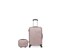 lot de 2 - valise weekend et vanity eleonor - rose dore