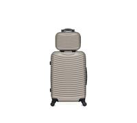 hero - lot de 2 valises weekend et vanity abs etna - beige beige