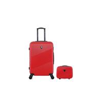 lot de 2 - valise weekend et vanity peter - rouge
