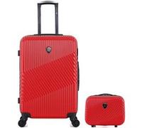 lot de 2 - valise weekend et vanity peter - rouge