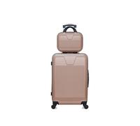 - lot de 2 - valise weekend et vanity selenga - rose dore