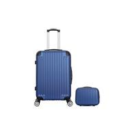 wave paris - lot de 2 valise weekend et vanity tage - marine marine