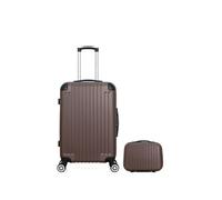 - lot de 2 valise weekend et vanity tage - marron