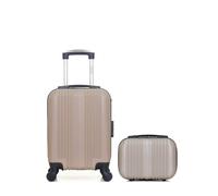 LOT DE 2 - Valises cabine XXS et vanity LIPARI - beige - HERO