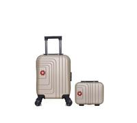 - lot de 2 - valises cabine xxs et vanity ruti - beige