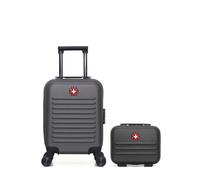 LOT DE 2 - Valises cabine XXS et vanity WIL - GRIS - SWISS KOPPER