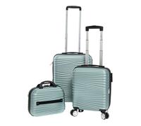 Lot de 2 Valises extensibles rigides + 30% de volume + Vanity - Lys Paris 323/3 - Menthe - Menthe -