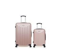 - lot de 2 - valises grand format et cabine brooklyn - rose dore