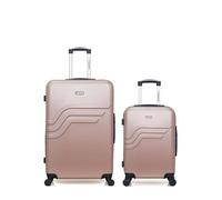 LOT DE 2 - Valises grand format et cabine QUEENS - rose - AMERICAN TRAVEL