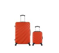 wave paris - lot de 2 - valises grand format et cabine xxs danube - orange orange