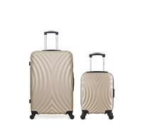 Lot de 2 valises Grand format et cabine XXS LAGOS BEIGE