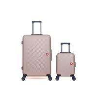 LOT DE 2 - Valises grand format et cabine XXS SPIEZ - ROSE - SWISS KOPPER