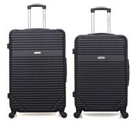 Lot de 2 valises grand format et valise weekend abs 4 roues memphis - noir noir G