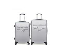 Lot de 2 valises grand format et valise weekend chelsea - gris