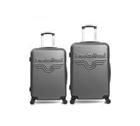 Lot de 2 valises lot de 2 grand format et weekend chelsea - gris fonce