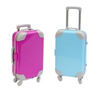 Lot de 2 valises pour poupée, mini valise de voyage, valise extensible avec poignée de traction, valise pour poupée, Couleur, 9.5 x 17 x 5 cm, Doll Case