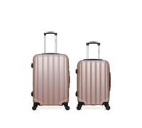 - lot de 2 valises weekend et cabine abs himalaya - rose dore