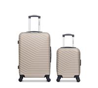 Lot de 2 Valises Weekend et Cabine XXS LENA beige