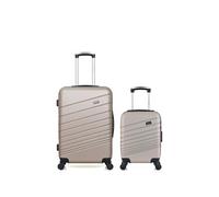 lot de 2 - valises weekend et cabine xxs tigre - beige