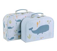 Lot De 2 Valisettes De Rangement Bleu TU