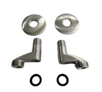 Lot de 2 valves à angle réglable en acier inoxydable 304, adaptateur de robinet de douche incurvé avec largeur variable de 8 à 22 cm, accessoires de fixation murale argentée