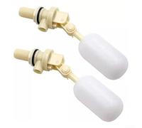 Lot de 2 valves à flotteur pour contrôle du niveau d'eau, valve d'arrêt en plastique ABS de 1,27 cm, robinet à boisseau sphérique flottant stable haute pression pour réservoir et bac