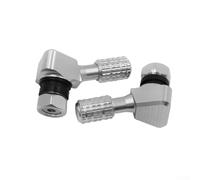 Lot de 2 valves d'air en aluminium CNC pour remplacement de jante de moto, avec design d'angle spécial pour un gonflage plus facile et un ajustement sûr avec joints toriques (argent)