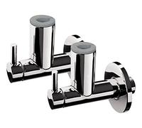 Lot de 2 valves d'angle design avec rosette coulissante | Exclusive | 1/2" | Laiton chromé
