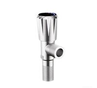 Lot de 2 valves d'angle haute pression anti-fuite en acier inoxydable pour salle de bain - Noyau en laiton - Valve de plomberie (argenté)