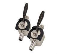 Lot de 2 valves d'arrêt de carburant pour tondeuse en acier 0,6 cm | Acier robuste, 0,6 cm en ligne, fuite pour joint étanche, convient aux tondeuses karts, facile à installer